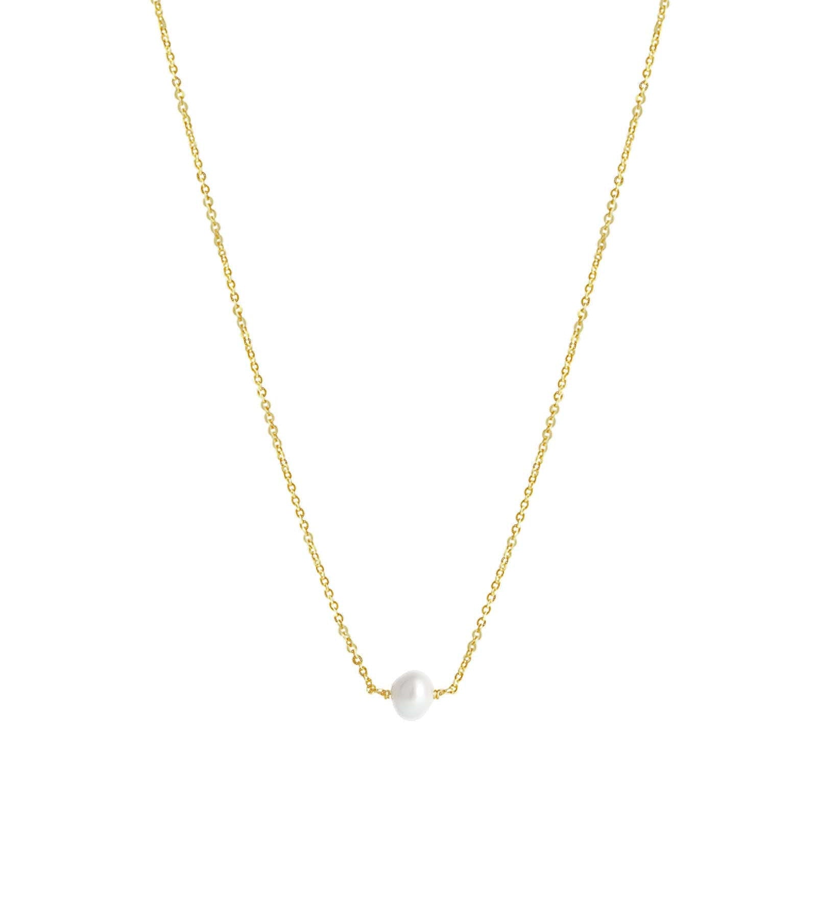 Poppy Rose-Pearl East-West Necklace-Necklaces-14K Gold-fill, White Pearl-Blue Ruby Jewellery-Vancouver Canada