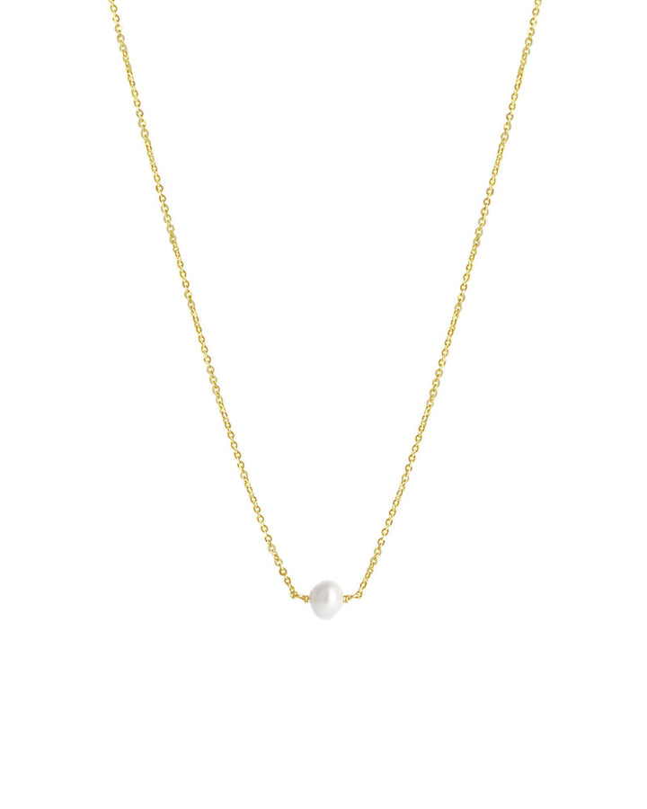 Poppy Rose-Pearl East-West Necklace-Necklaces-14K Gold-fill, White Pearl-Blue Ruby Jewellery-Vancouver Canada