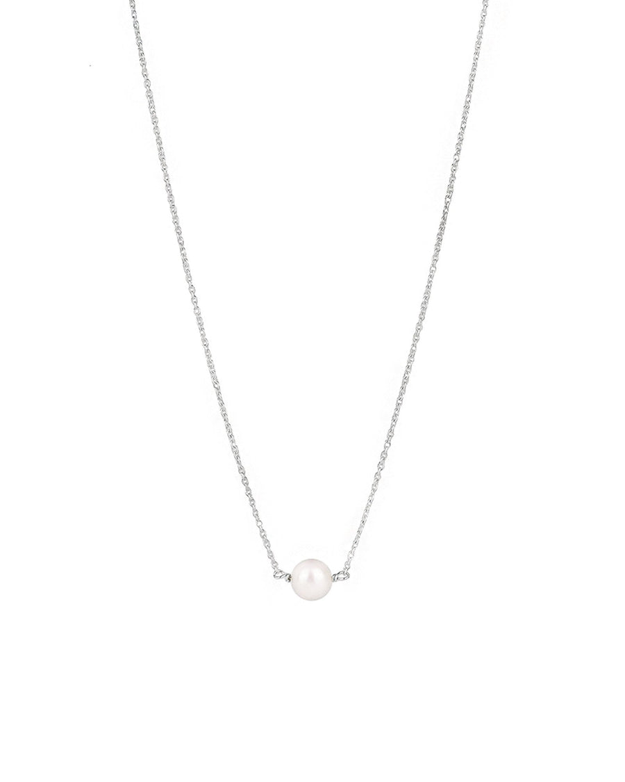 Poppy Rose Pearl EastWest Necklace Sterling Silver, Freshwater Pearl