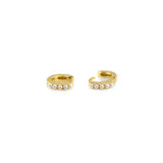 Kris Nations-Pearl Huggies-Earrings-18k Gold Vermeil, White Pearl-Blue Ruby Jewellery-Vancouver Canada