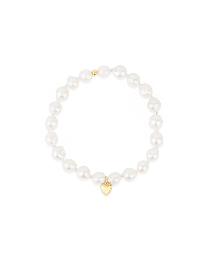 Cause We Care-Pearl Miyuki Heart Drop Bracelet | 6mm-Bracelets-14k Gold-fill-Blue Ruby Jewellery-Vancouver Canada
