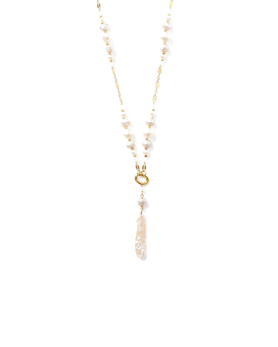 Chan Luu-Pearl Penina Pendant Necklace-Necklaces-18k Gold Vermeil-Blue Ruby Jewellery-Vancouver Canada