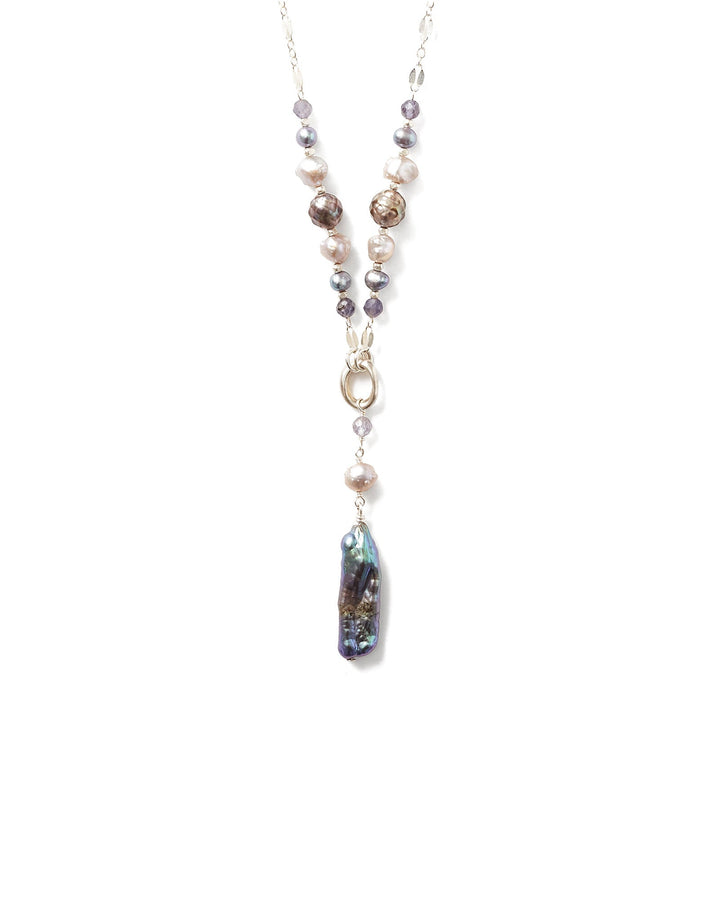 Chan Luu-Pearl Penina Pendant Necklace-Necklaces-Sterling Silver-Blue Ruby Jewellery-Vancouver Canada
