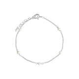 Poppy Rose-Pearl Station Bracelet-Bracelets-Sterling Silver, Freshwater Pearl-Blue Ruby Jewellery-Vancouver Canada