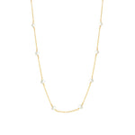 Poppy Rose-Pearl Station Necklace-Necklaces-14k Gold-fill, Freshwater Pearl-Blue Ruby Jewellery-Vancouver Canada