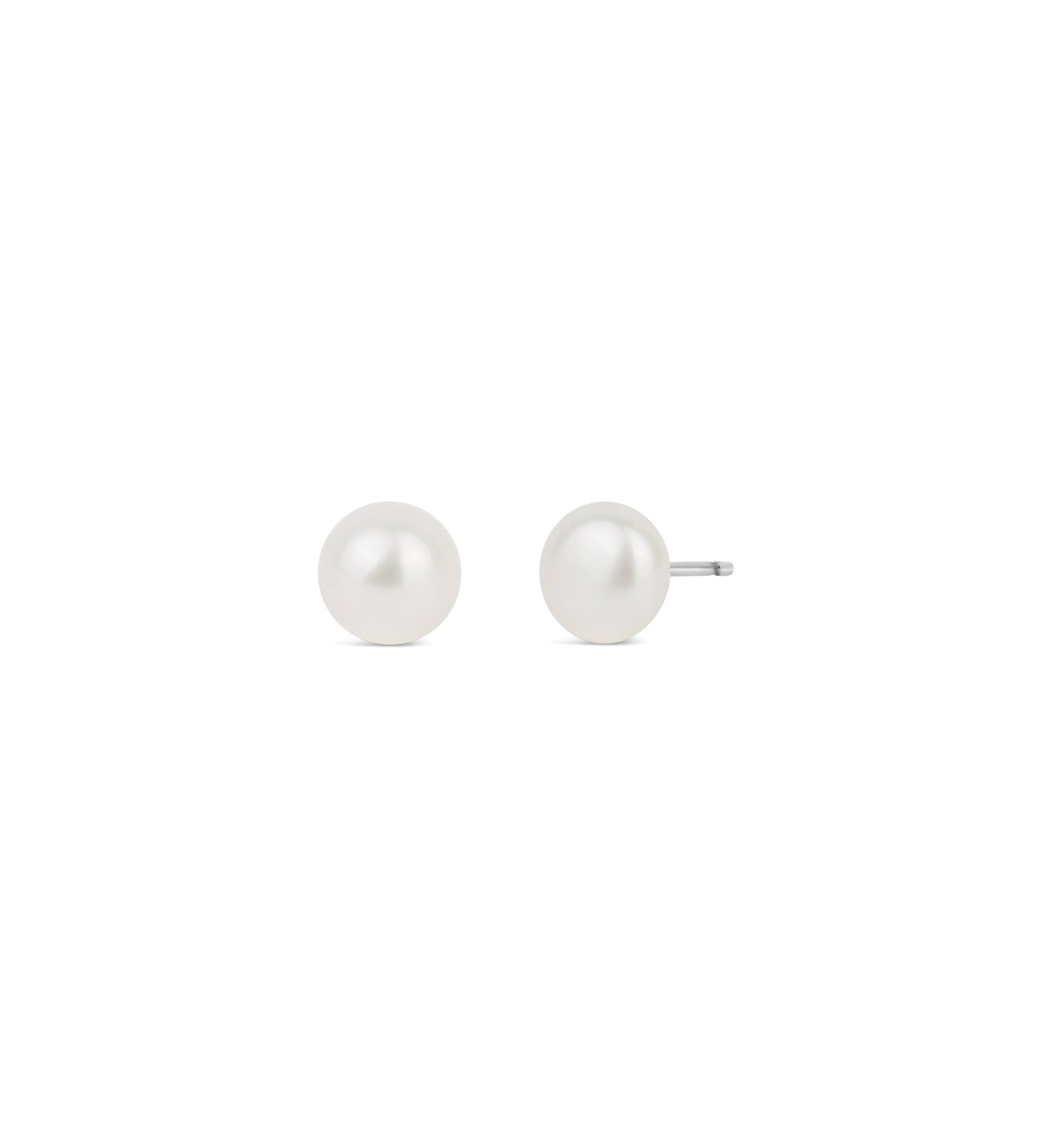 Poppy Rose-Pearl Studs | 6mm-Earrings-Sterling Silver, Freshwater Pearl-Blue Ruby Jewellery-Vancouver Canada