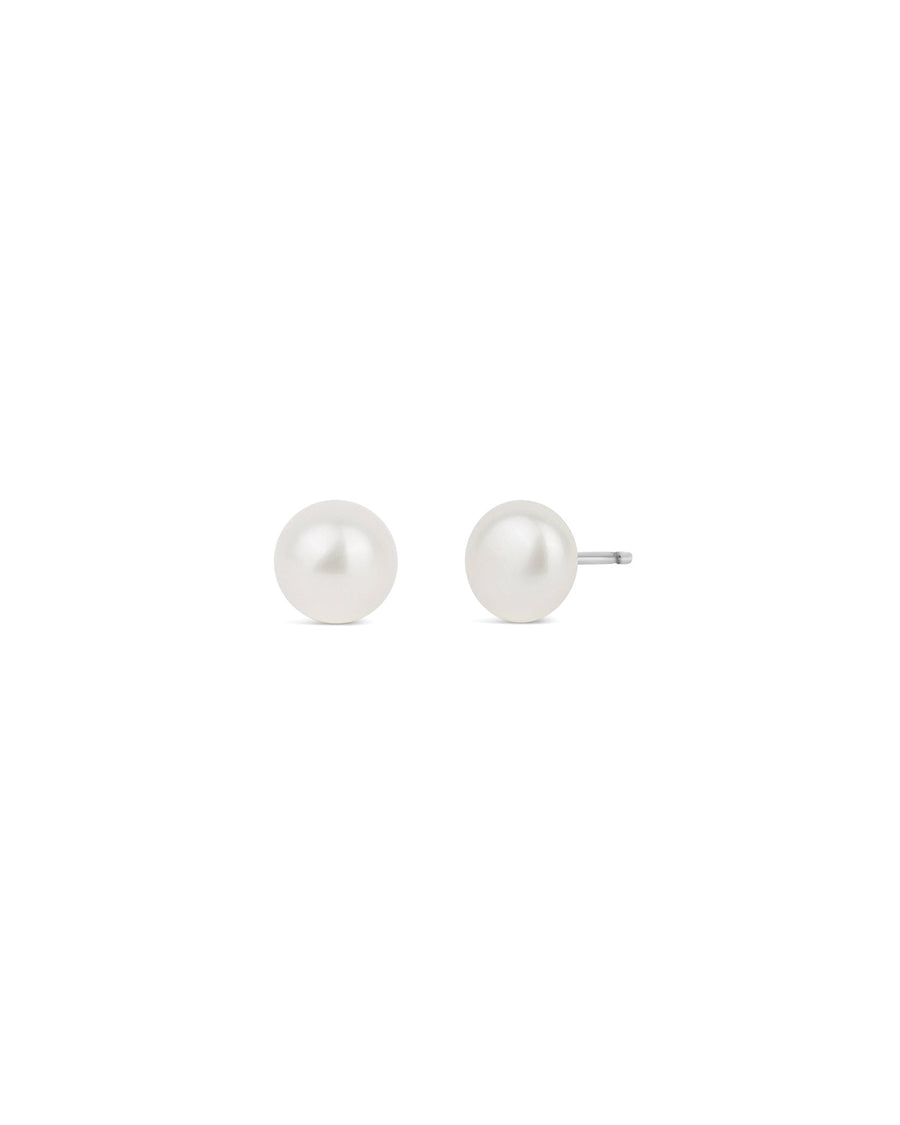 Poppy Rose-Pearl Studs | 6mm-Earrings-Sterling Silver, Freshwater Pearl-Blue Ruby Jewellery-Vancouver Canada
