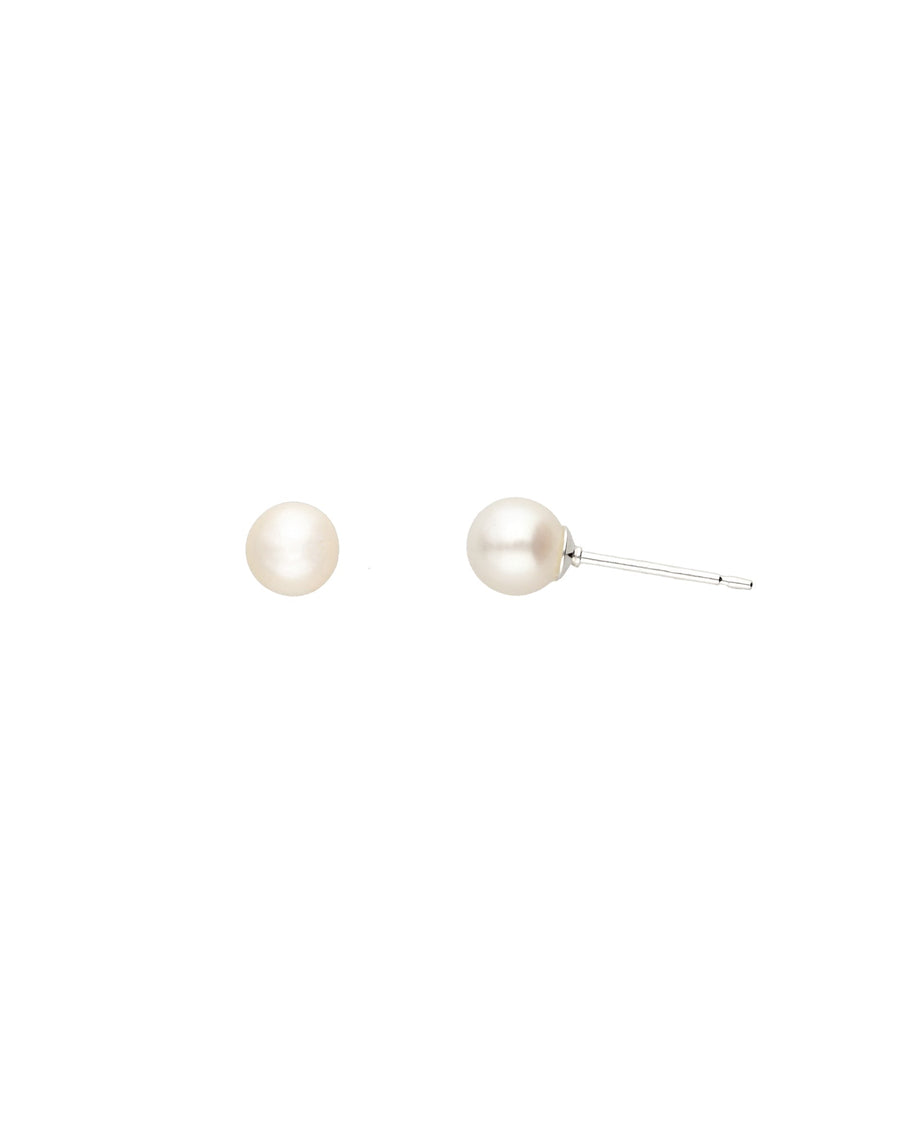 Tashi-Pearl Studs I 5mm-Earrings-Sterling Silver, Freshwater Pearl-Blue Ruby Jewellery-Vancouver Canada