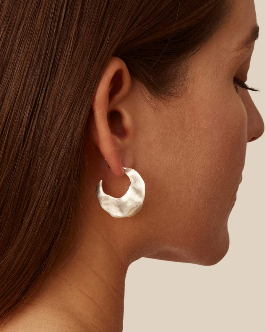 Chan Luu-Petite Crescent Wave Earrings-Earrings-Sterling Silver-Blue Ruby Jewellery-Vancouver Canada