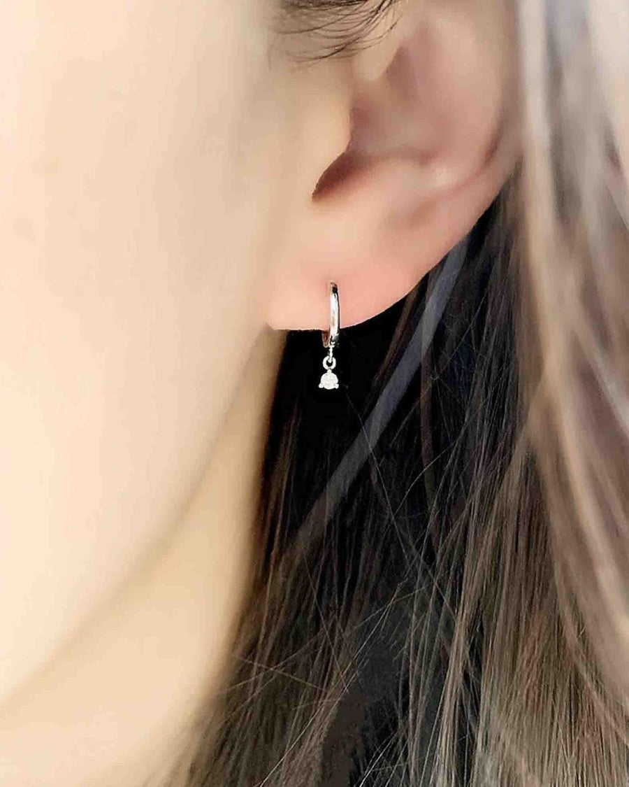 Liven-Petite Souli Huggies-Earrings-14k White Gold, Diamond-Blue Ruby Jewellery-Vancouver Canada