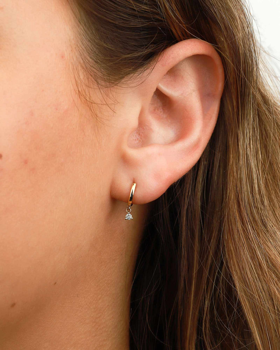 Liven-Petite Souli Huggies-Earrings-14k Yellow Gold, Diamond-Blue Ruby Jewellery-Vancouver Canada