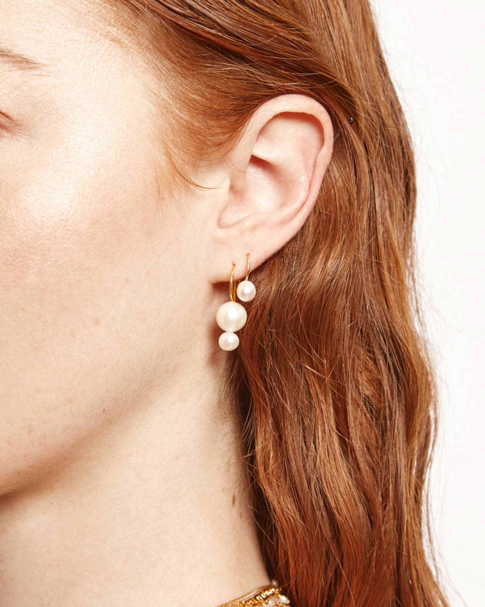 Chan Luu-Pheobe Drop Earrings-Earrings-18k Gold Vermeil, White Pearl-Blue Ruby Jewellery-Vancouver Canada