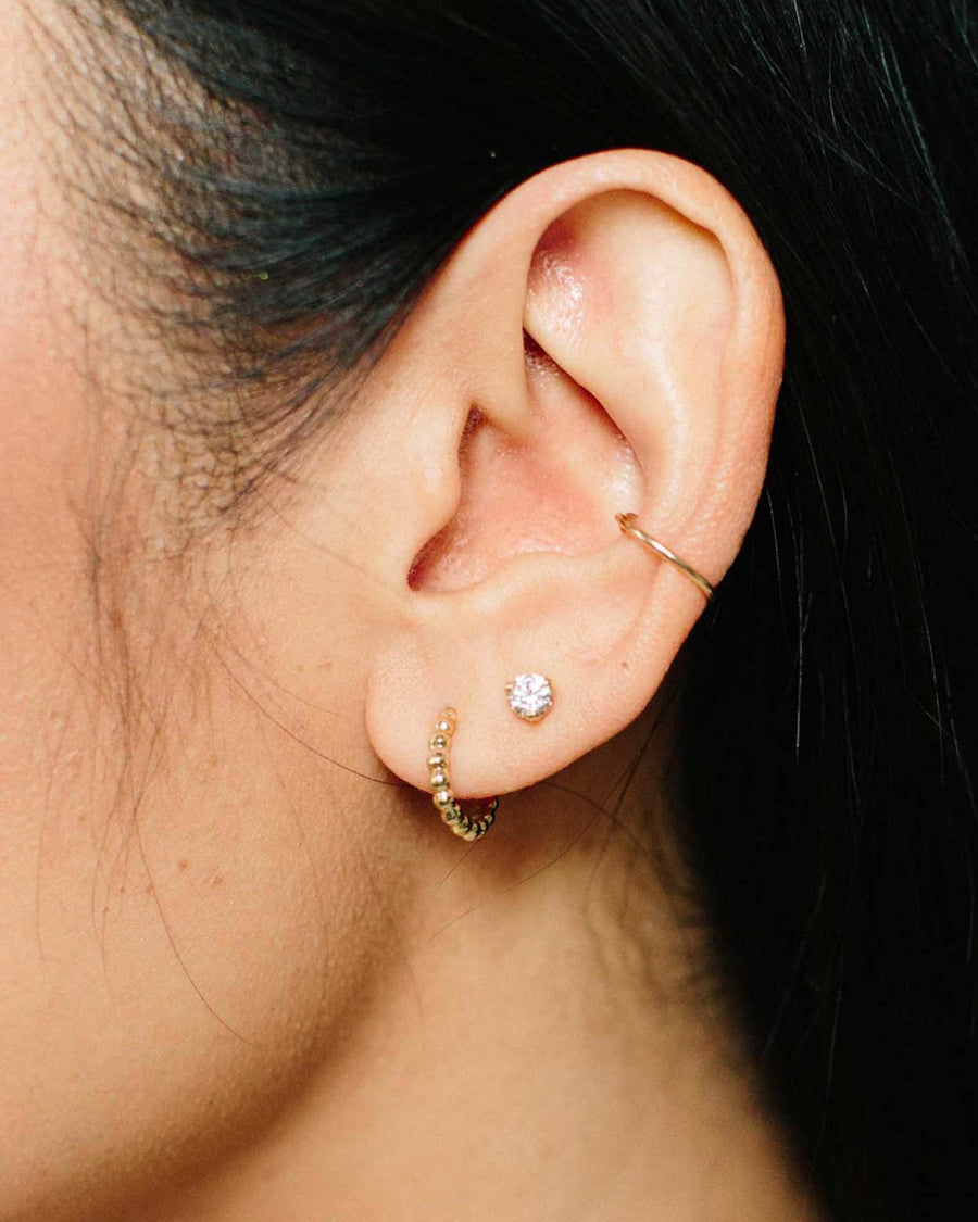 Zoe Chicco-Plain Gold Ear Cuff-Earrings-14k Yellow Gold-Blue Ruby Jewellery-Vancouver Canada