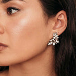 Olive & Piper-Porter Cluster Studs-Earrings-Oxidized Gold, Crystal-Blue Ruby Jewellery-Vancouver Canada