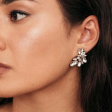 Olive & Piper-Porter Cluster Studs-Earrings-Oxidized Gold, Crystal-Blue Ruby Jewellery-Vancouver Canada