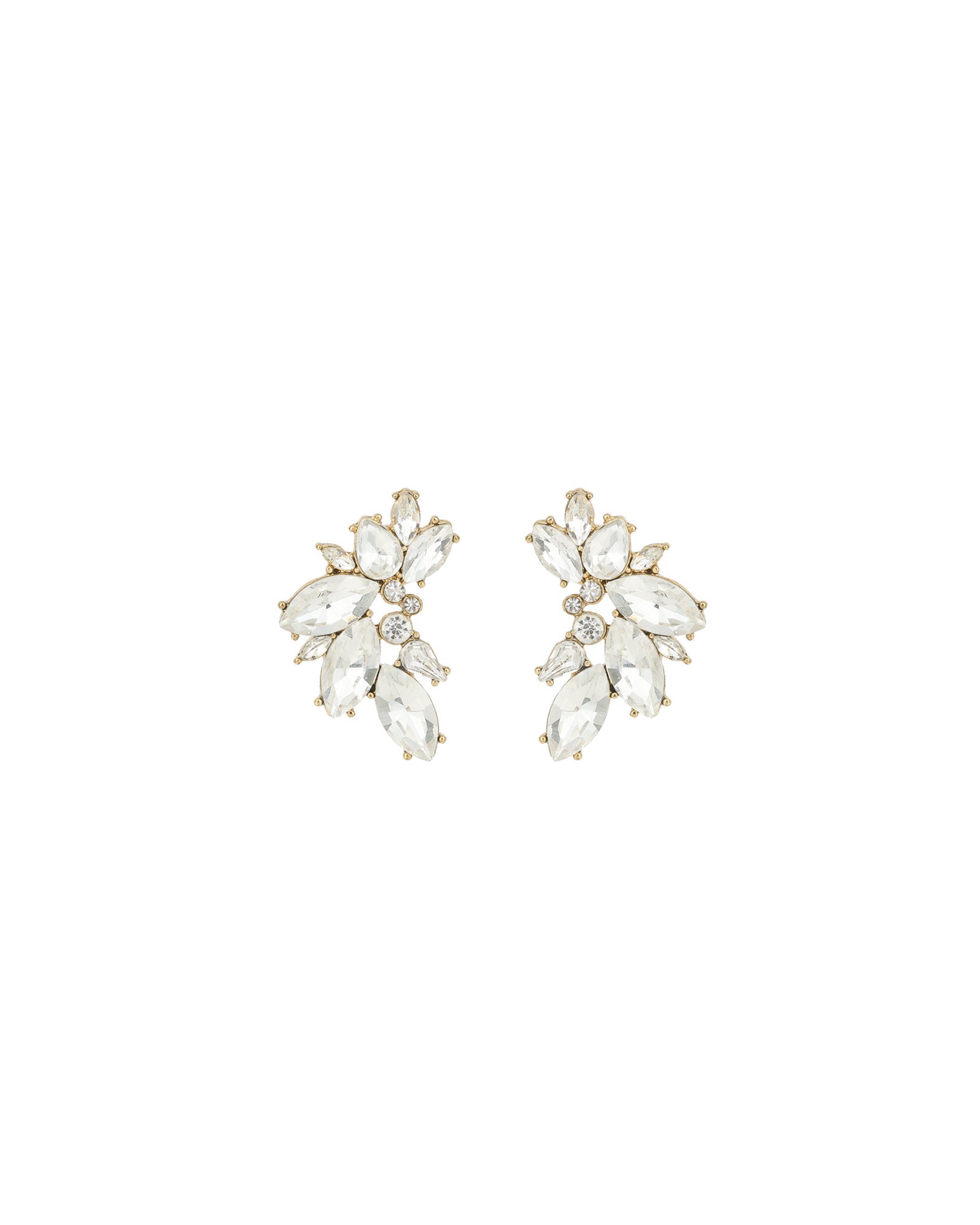 Olive & Piper-Porter Cluster Studs-Earrings-Oxidized Gold, Crystal-Blue Ruby Jewellery-Vancouver Canada