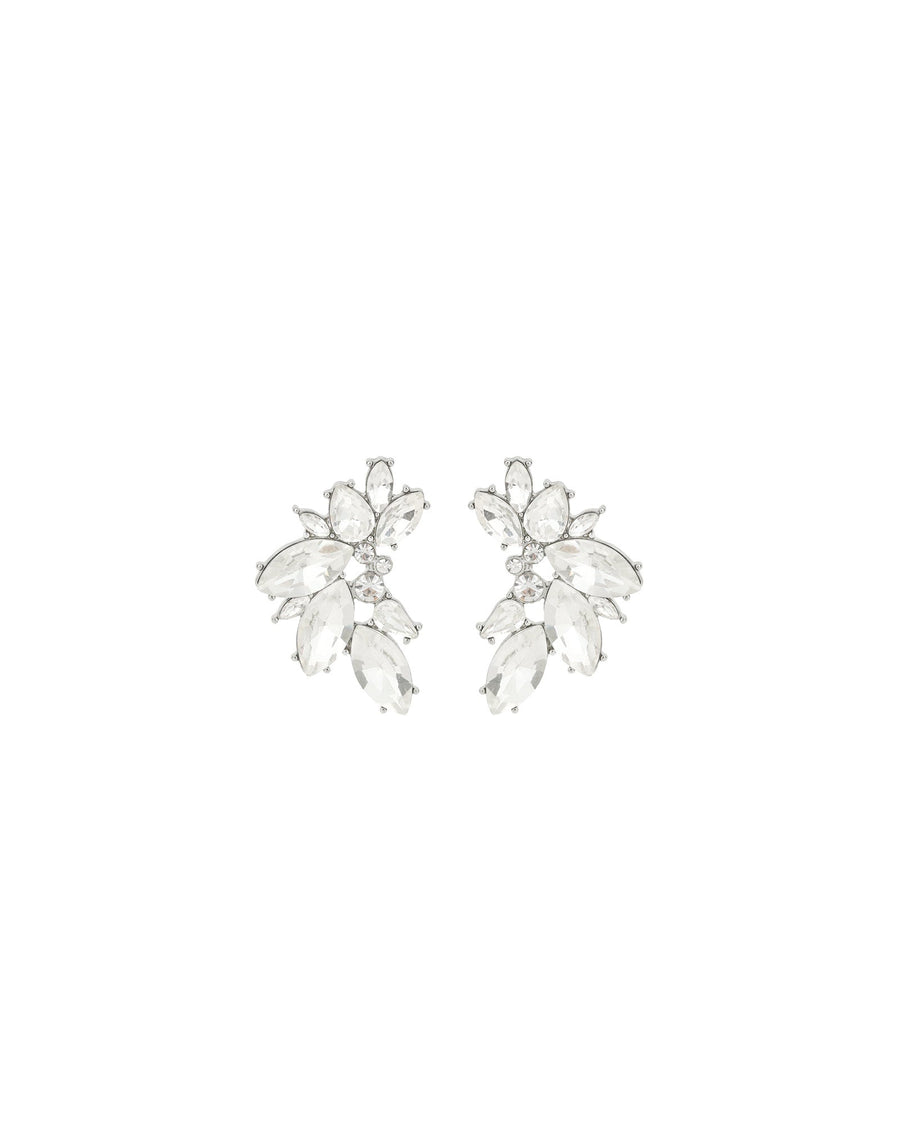 Olive & Piper-Porter Cluster Studs-Earrings-Silver-Tone, Crystal-Blue Ruby Jewellery-Vancouver Canada
