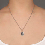 Potential for Greatness Talisman-Oxidized Sterling Silver-Blue Ruby Jewellery-Vancouver Canada