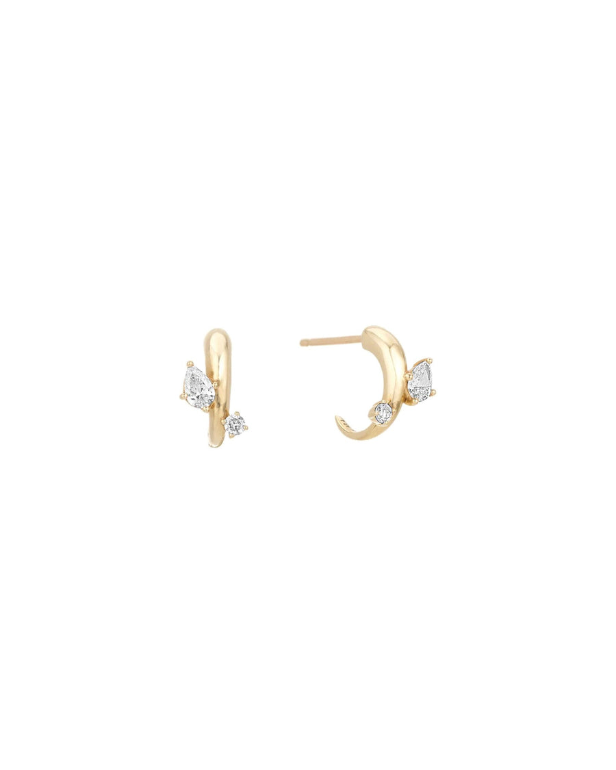 Adina Reyter-Premier Amigos Diamond J Hoops-Earrings-14k Yellow Gold, Diamond-Blue Ruby Jewellery-Vancouver Canada