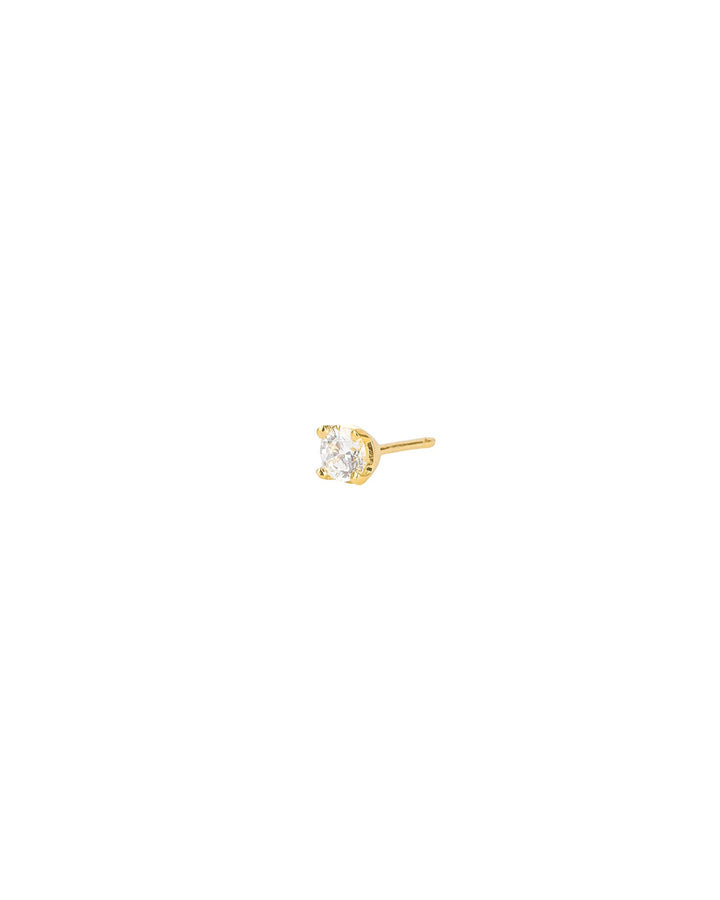 Tashi-Prong 3mm CZ Stud-Earrings-14k Gold Vermeil, Cubic Zirconia-Blue Ruby Jewellery-Vancouver Canada