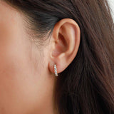 Prong Diamond Huggies-Earrings-Goldhive-14k Yellow Gold-Blue Ruby Jewellery-Vancouver-Canada