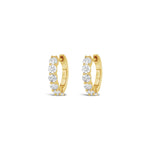 Prong Diamond Huggies-Earrings-Goldhive-14k Yellow Gold-Blue Ruby Jewellery-Vancouver-Canada