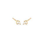 Zoe Chicco-Prong Set Pearl Studs | 2mm-Earrings-14k Yellow Gold, Freshwater Pearl-Blue Ruby Jewellery-Vancouver Canada