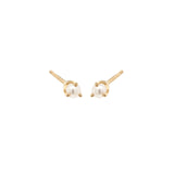 Zoe Chicco-Prong Set Pearl Studs | 2mm-Earrings-14k Yellow Gold, Freshwater Pearl-Blue Ruby Jewellery-Vancouver Canada