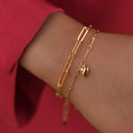 Cause We Care-Puffy Heart Bracelet-Bracelets-14k Gold-fill-Blue Ruby Jewellery-Vancouver Canada