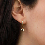 Cause We Care-Puffy Heart Huggies-Earrings-14k Gold-fill-Blue Ruby Jewellery-Vancouver Canada