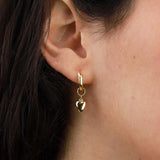 Cause We Care-Puffy Heart Huggies-Earrings-14k Gold-fill-Blue Ruby Jewellery-Vancouver Canada