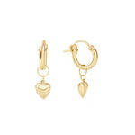 Cause We Care-Puffy Heart Huggies-Earrings-14k Gold-fill-Blue Ruby Jewellery-Vancouver Canada