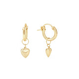 Cause We Care-Puffy Heart Huggies-Earrings-14k Gold-fill-Blue Ruby Jewellery-Vancouver Canada