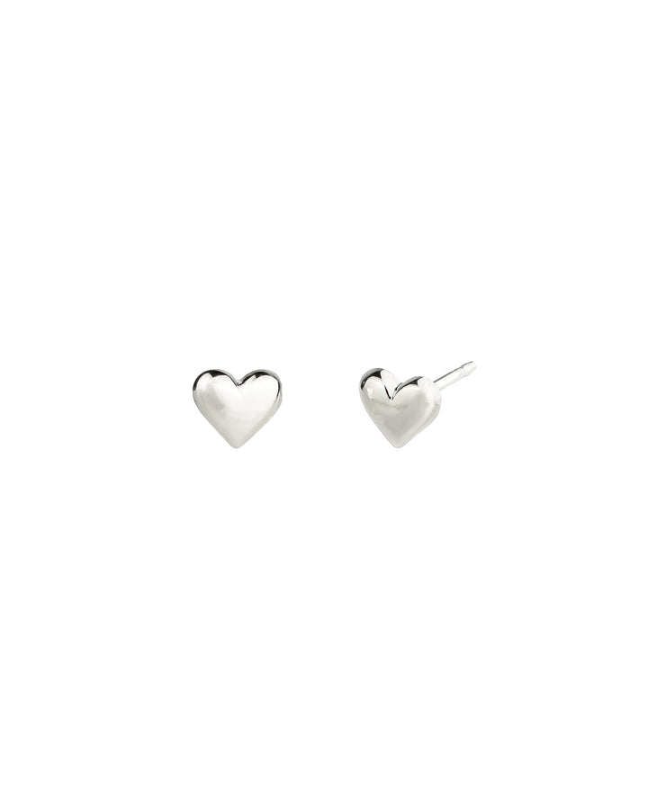 Tashi-Puffy Heart Studs-Earrings-Sterling Silver-Blue Ruby Jewellery-Vancouver Canada