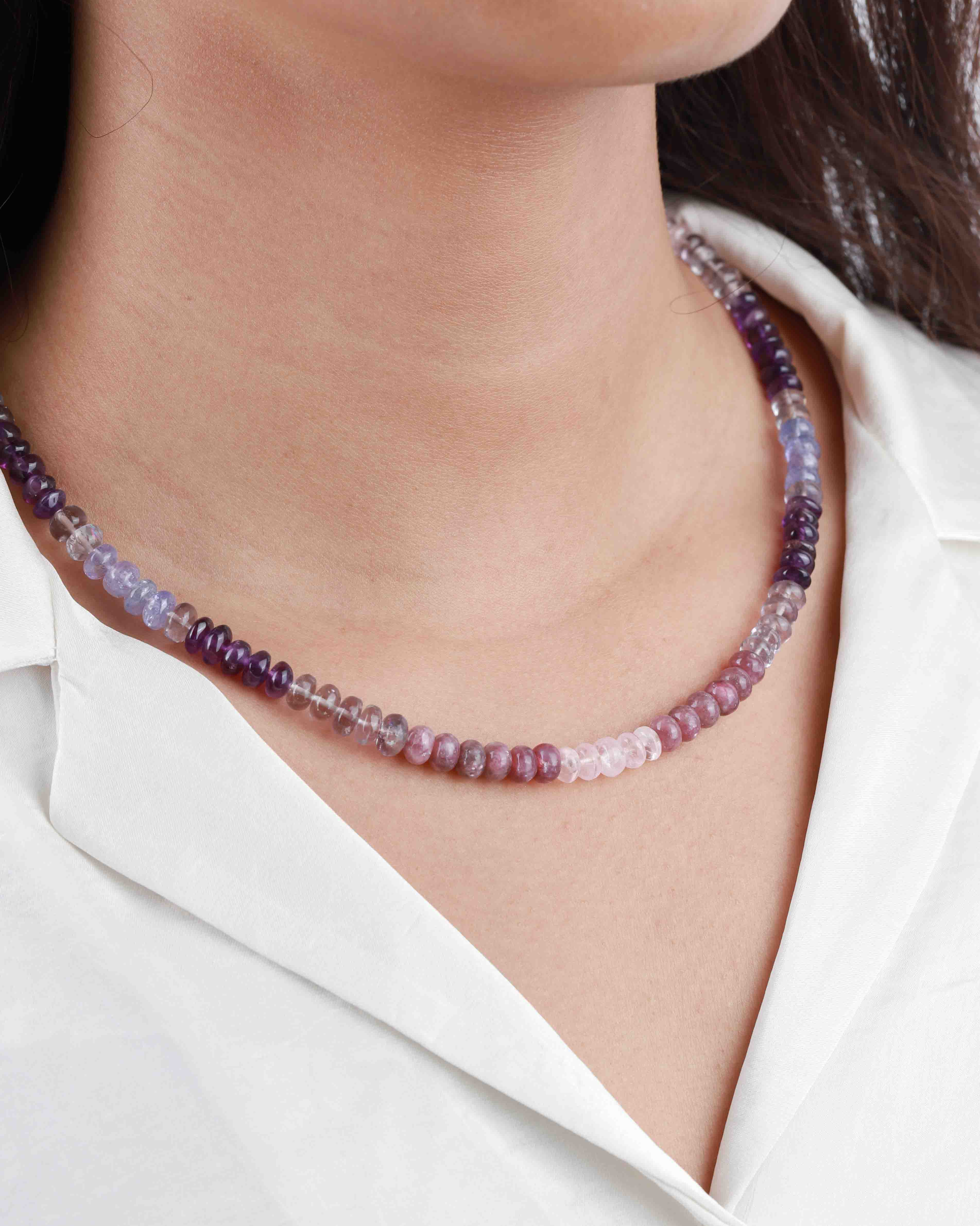 Gem Jar-Purple + Pink Stone Necklace-Necklaces-14k Gold Filled, Morganite-Blue Ruby Jewellery-Vancouver Canada