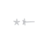 Quiet Icon-Starfish Stud-Earrings-Rhodium Plated Sterling Silver-Blue Ruby Jewellery-Vancouver Canada