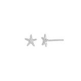 Quiet Icon-Starfish Stud-Earrings-Rhodium Plated Sterling Silver-Blue Ruby Jewellery-Vancouver Canada