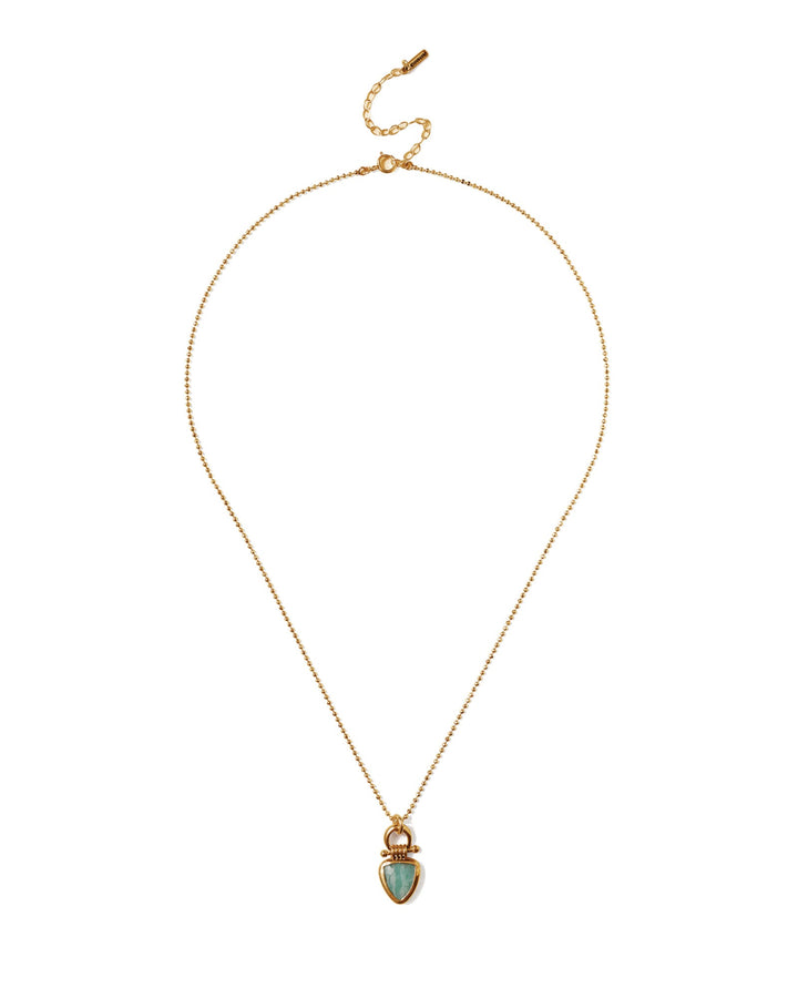 Chan Luu-Rahel Necklace-Necklaces-18k Gold Vermeil, Amazonite-Blue Ruby Jewellery-Vancouver Canada