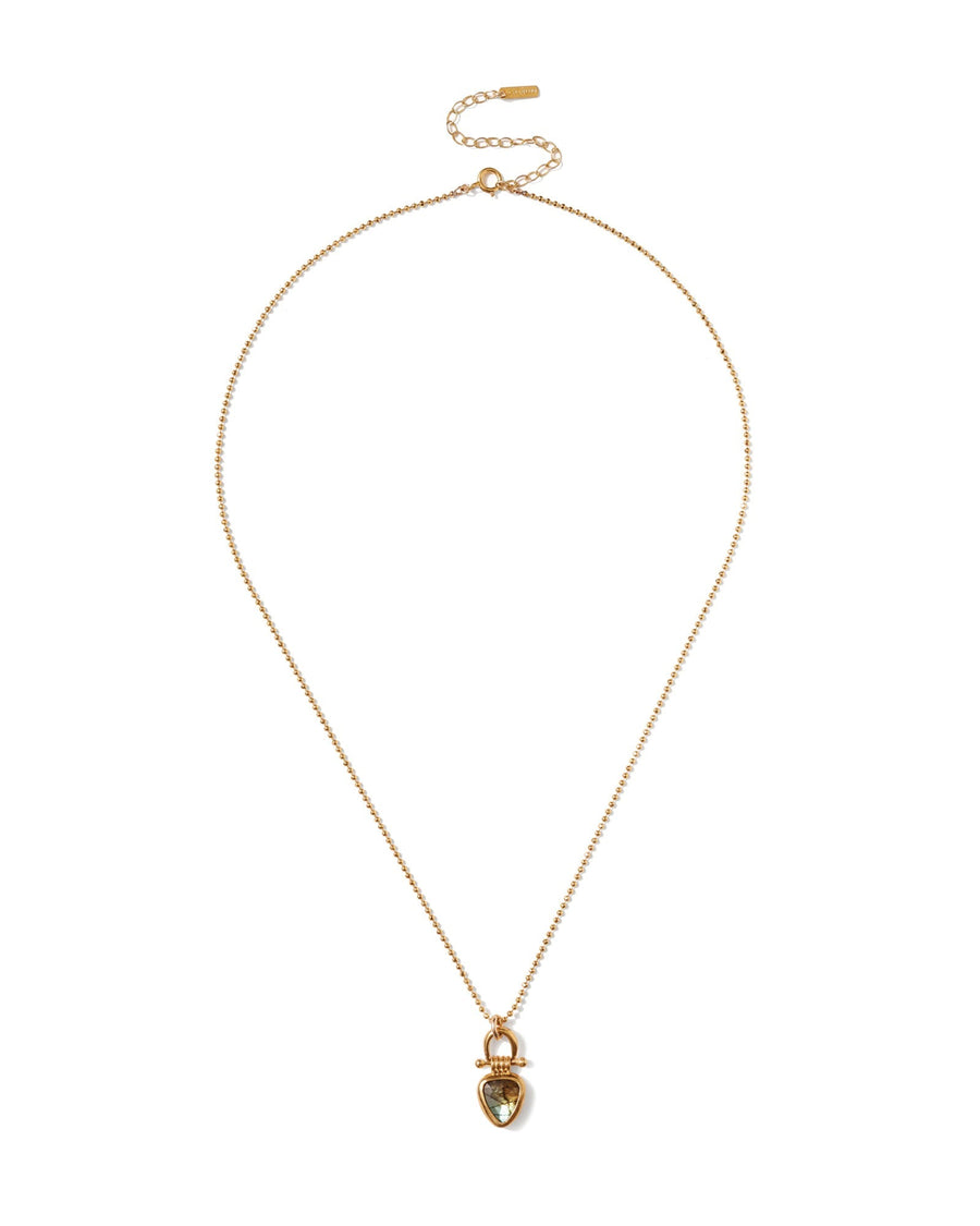 Chan Luu-Rahel Necklace-Necklaces-18k Gold Vermeil, Labradorite-Blue Ruby Jewellery-Vancouver Canada