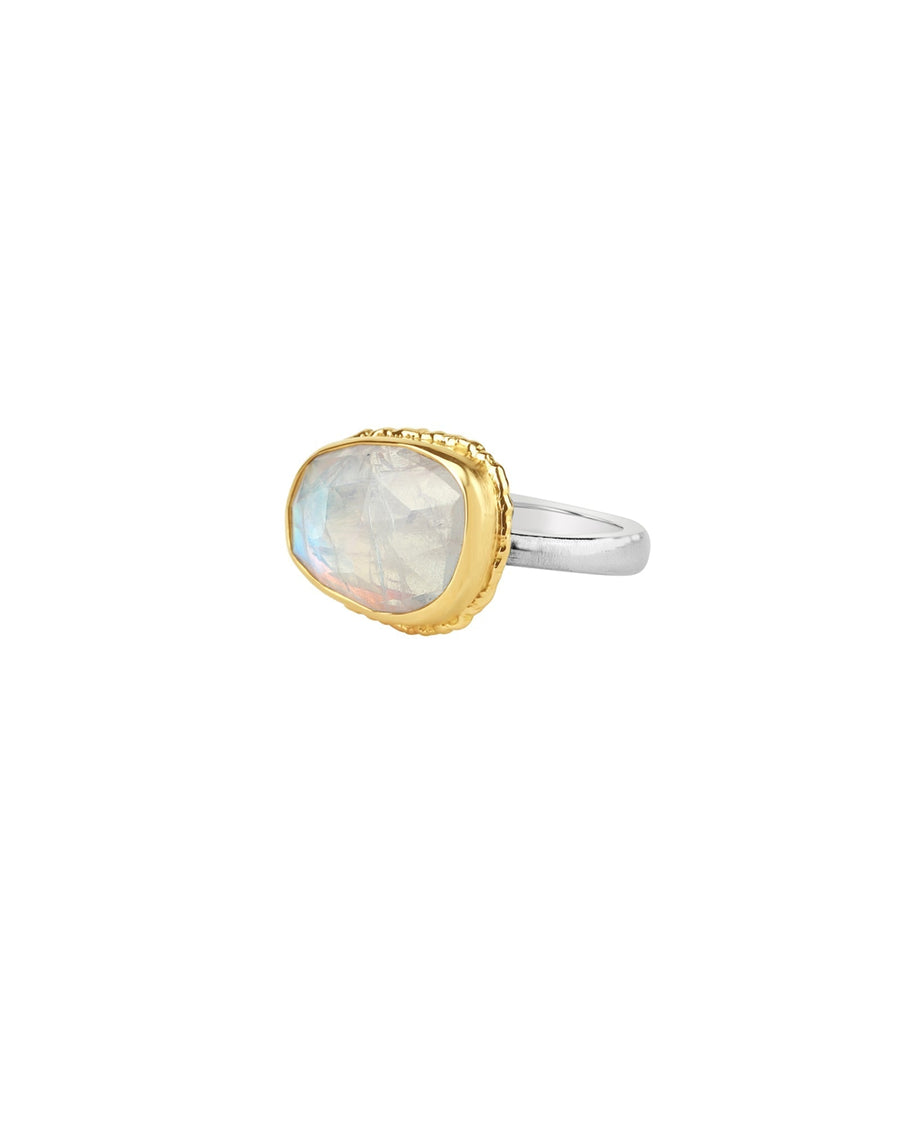 Jamie Joseph-Rainbow Moonstone Ring-Rings-14k Yellow Gold, Sterling Silver, Rainbow Moonstone-7-Blue Ruby Jewellery-Vancouver Canada