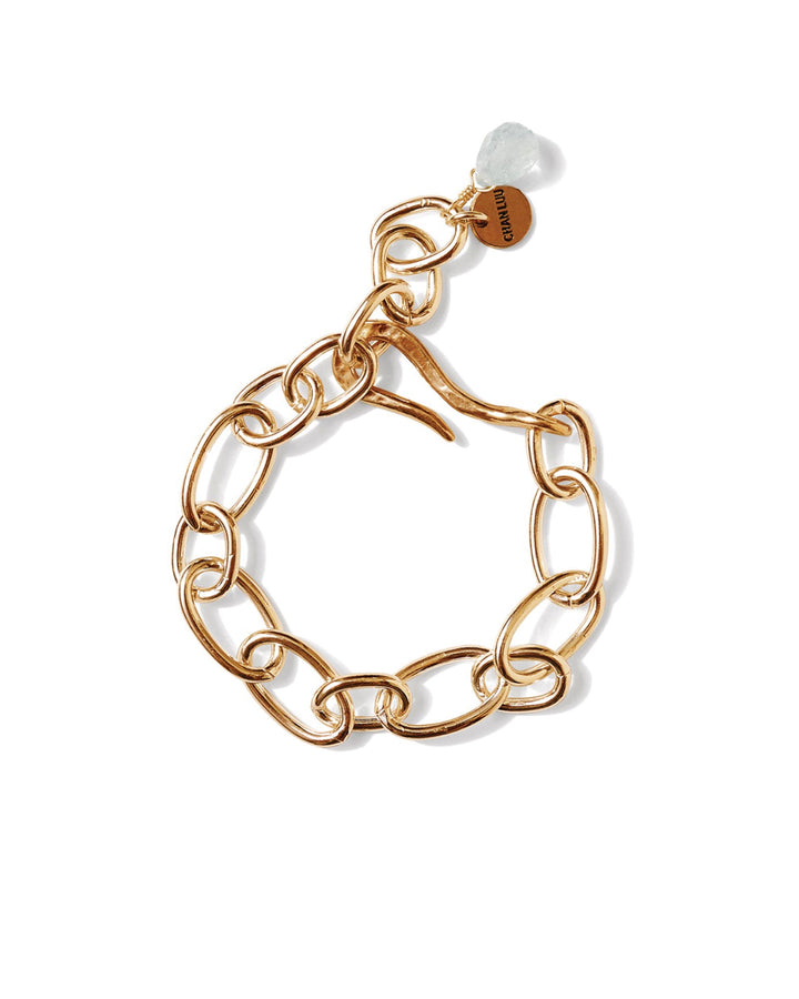 Chan Luu-Ravello Chain Bracelet-Bracelets-18k Gold Vermeil, Aquamarine-Blue Ruby Jewellery-Vancouver Canada