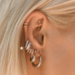 Luv AJ-Rectangle Huggies-Earrings-Sterling Silver Plated-Blue Ruby Jewellery-Vancouver Canada