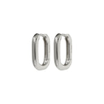 Luv AJ-Rectangle Huggies-Earrings-Sterling Silver Plated-Blue Ruby Jewellery-Vancouver Canada
