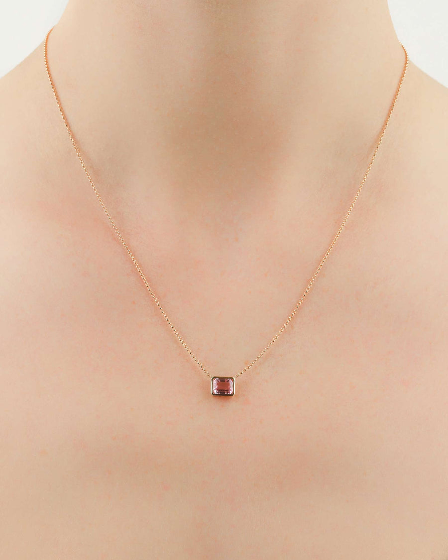Rectangular Stone Necklace-Necklaces-Goldhive-14k Yellow Gold-Blue Ruby Jewellery-Vancouver-Canada