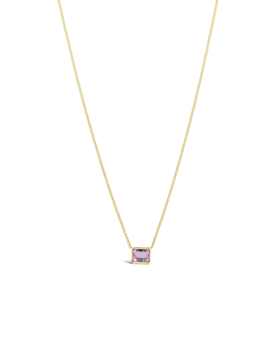 Rectangular Stone Necklace-Necklaces-Goldhive-14k Yellow Gold-Blue Ruby Jewellery-Vancouver-Canada