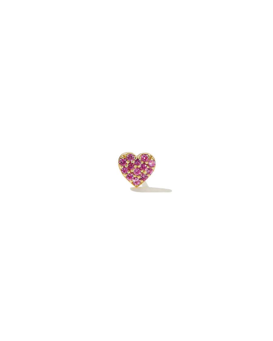 Quiet Icon-Red Pave Heart Stud-Earrings-14k Gold Vermeil, Cubic Zirconia-Blue Ruby Jewellery-Vancouver Canada