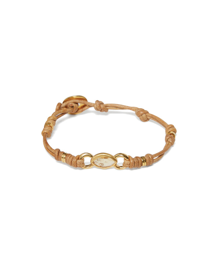 Chan Luu-Reina Single Wrap Bracelet-Bracelets-18k Gold Vermeil, Citrine-Blue Ruby Jewellery-Vancouver Canada