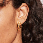 Chan Luu-Reina Studs-Earrings-18k Gold Vermeil, Citrine-Blue Ruby Jewellery-Vancouver Canada