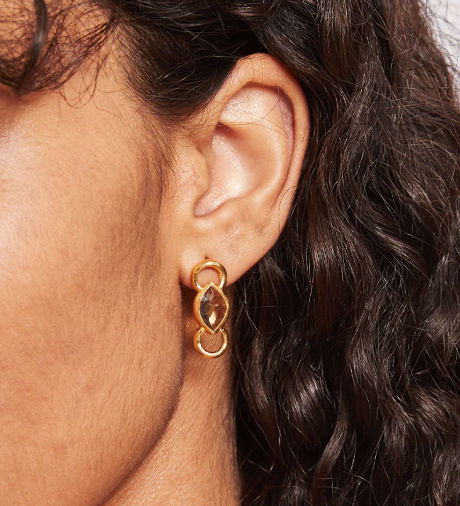 Chan Luu-Reina Studs-Earrings-18k Gold Vermeil, Citrine-Blue Ruby Jewellery-Vancouver Canada