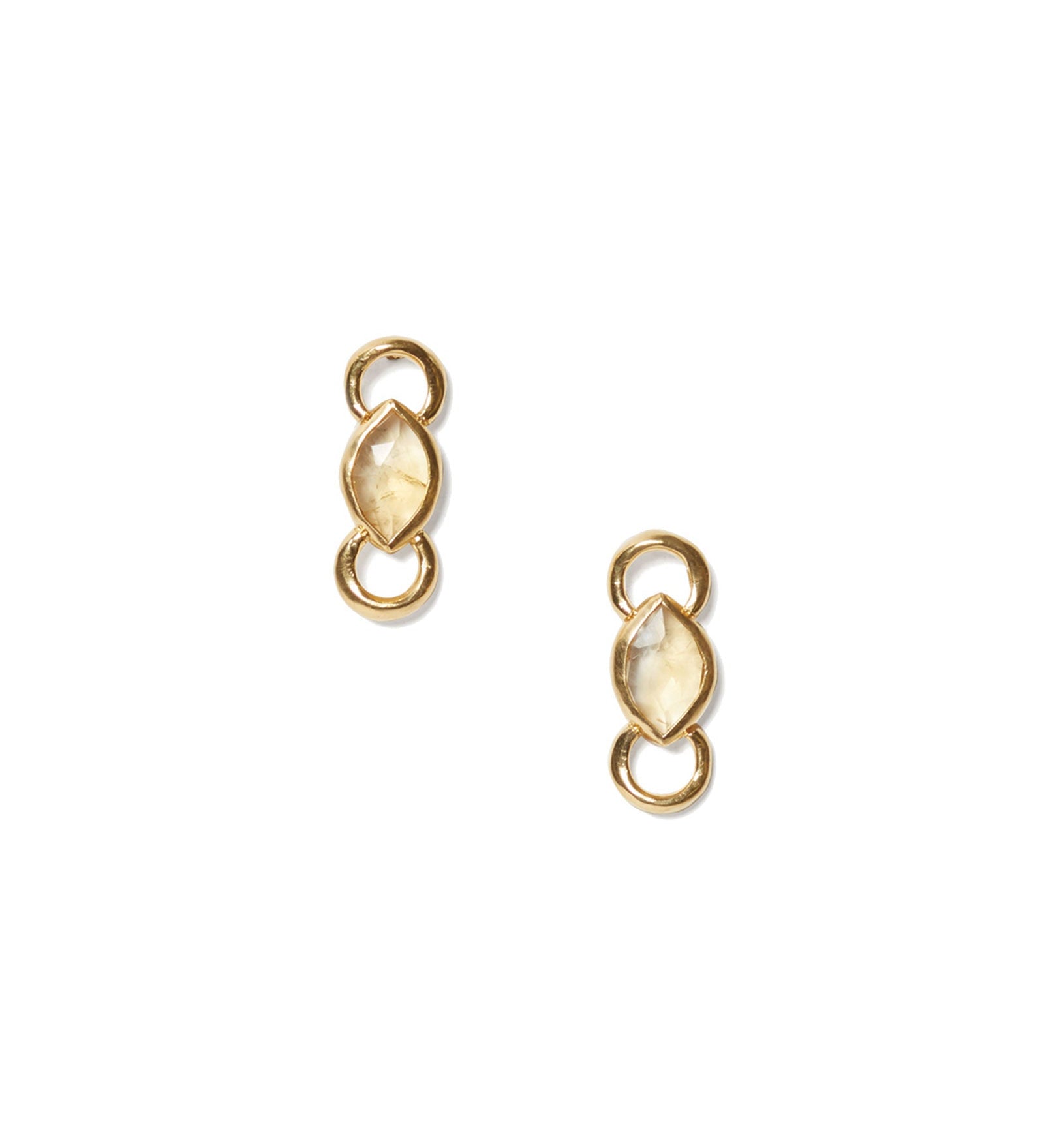Chan Luu-Reina Studs-Earrings-18k Gold Vermeil, Citrine-Blue Ruby Jewellery-Vancouver Canada
